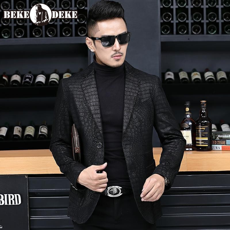 Leather Work Jacket Mens - 男性用本革シープスキンジャケット,仕事用スリムジャケット,シングルブレスト,クロコダイルパターン,コート,4xl,秋