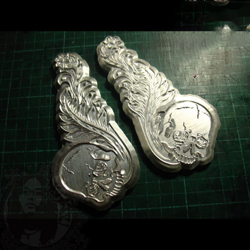 Unique Leather Work - 唐王朝の花の頭蓋骨手仕事ユニークなデザインの革作業彫刻パンチスタンプクラフト革彫刻ツール