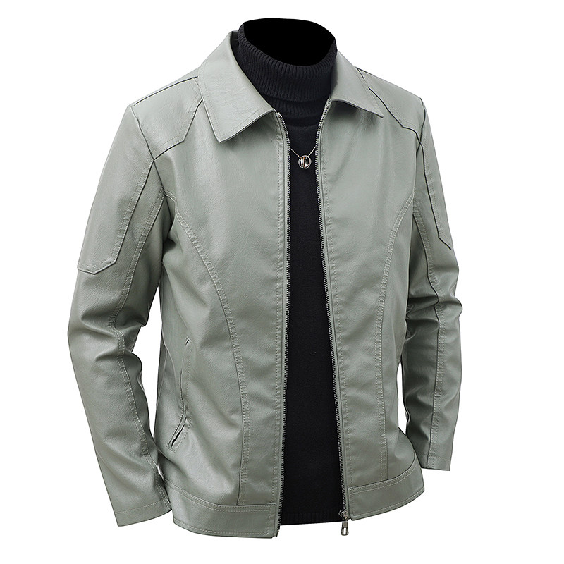 Leather Work Jacket Mens - メンズラペルレザージャケット春秋オーバーサイズスリムオートバイライディングスーツストリートウェアPUレザー防水ワークメンズ服