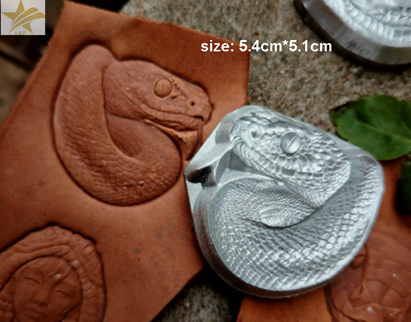 Unique Leather Work - 蛇模様の手彫りユニークレザーカービングエンボス加工型DIYスタンプパンチ刻印印刷ツール（革工芸用）