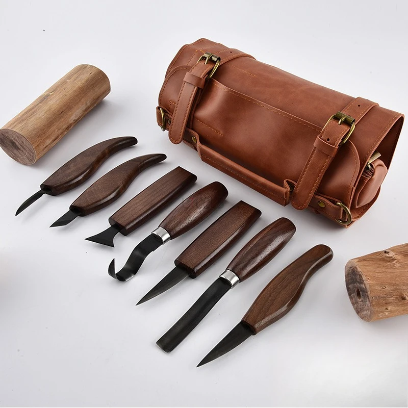 木彫りキット デラックス手作り彫刻ナイフセット 木製彫刻ツー - Beginner Leatherwork Kit のレビューと価格