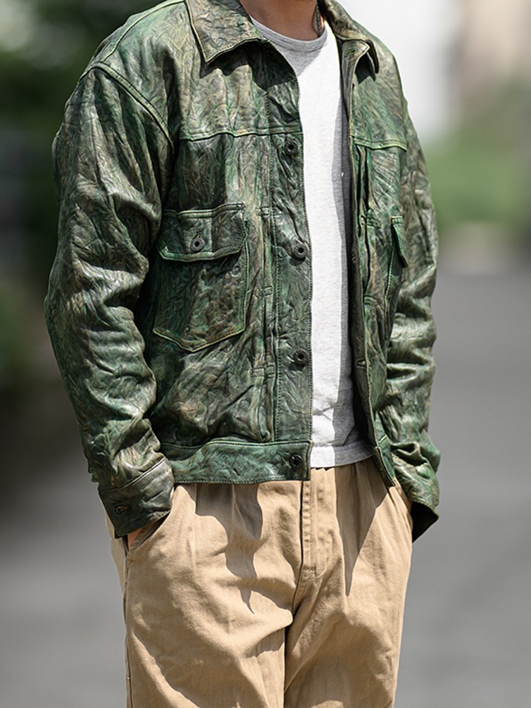 男性用の本物のシープスキンジャケット,ルーズフィット,シング - Leather Work Jacket Mens のレビューと価格