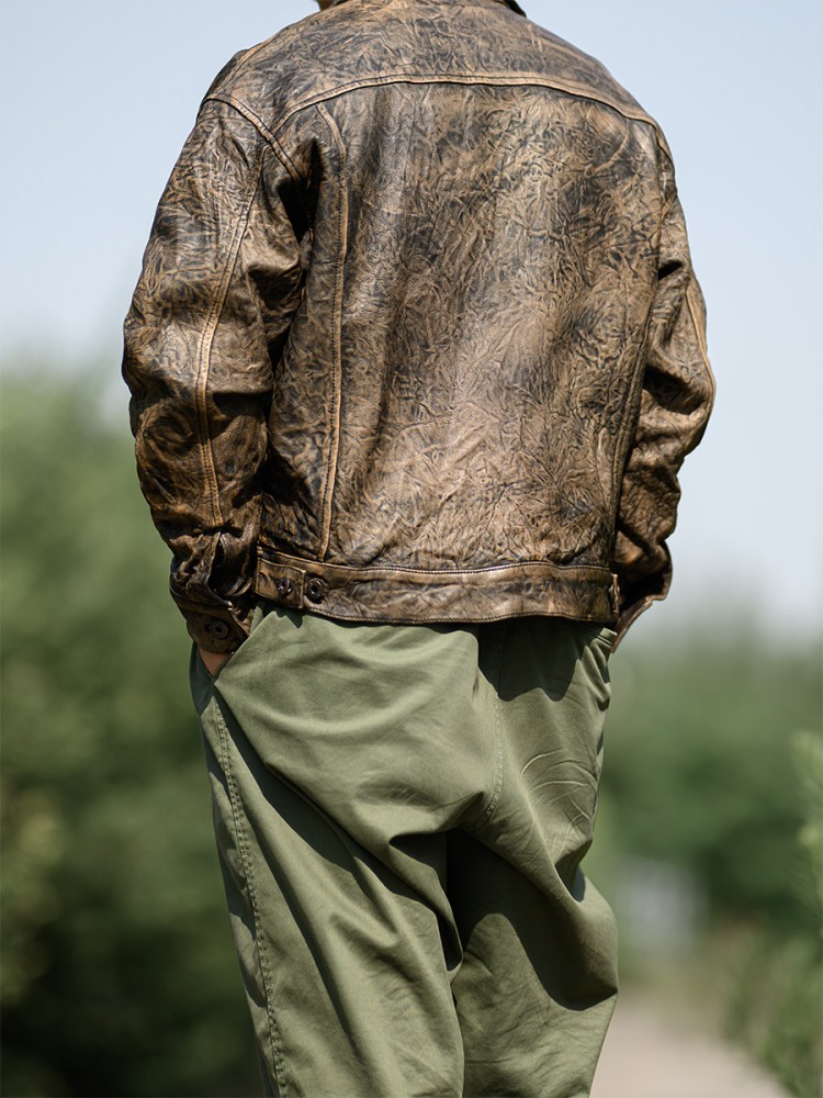 男性用の本物のシープスキンジャケット,ルーズフィット,シング - Leather Work Jacket Mens のレビューと価格