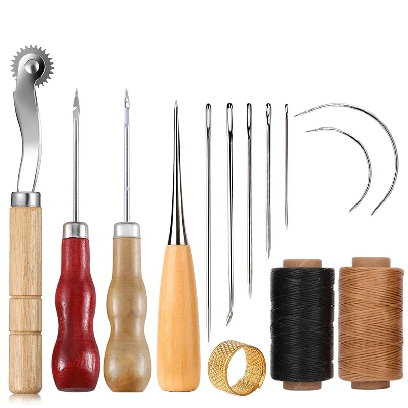 初心者向けレザークラフトソーイングキット、ワックス糸、木製ハ - Leatherwork Needles のレビューと価格