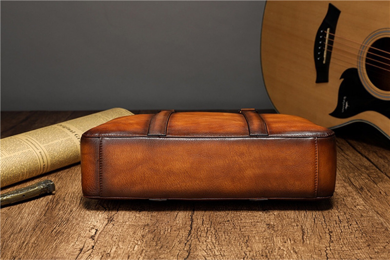 YETTIES ビジネス トップグレインレザー ブリーフケー - Vintage Leatherwork のレビューと価格