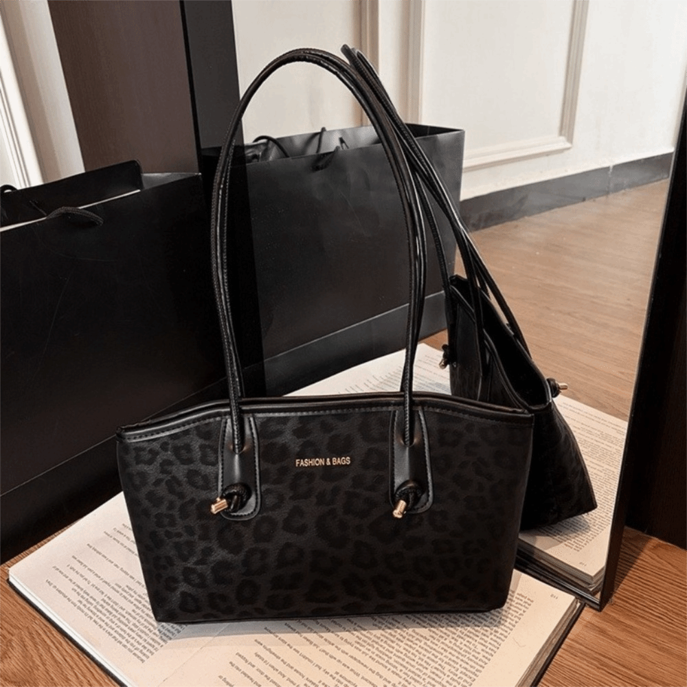 ユニークなレトロレオパード柄アンダーアームバッグ大容量モダン - Unique Leather Work のレビューと価格