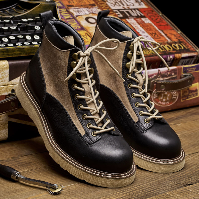 メンズショートトゥワークブーツ、アメカジスタイル本革ハイカッ - Vintage Leatherwork のレビューと価格