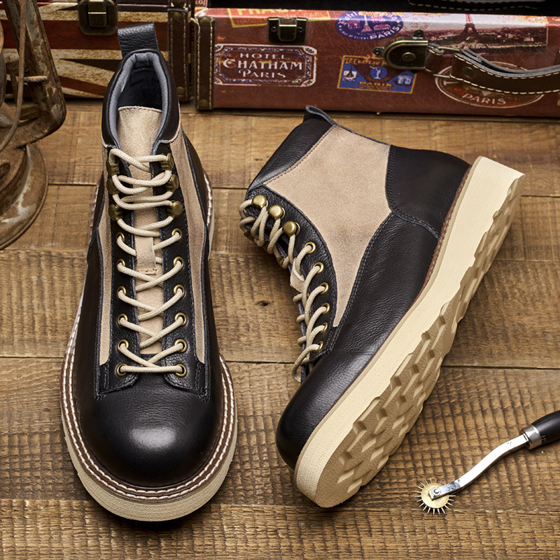 メンズショートトゥワークブーツ、アメカジスタイル本革ハイカッ - Vintage Leatherwork のレビューと価格