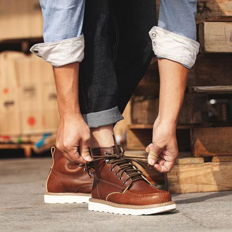 メンズ 875 ワークブーツ 本革製 ミッドトップ アンクル - Vintage Leatherwork のレビューと価格