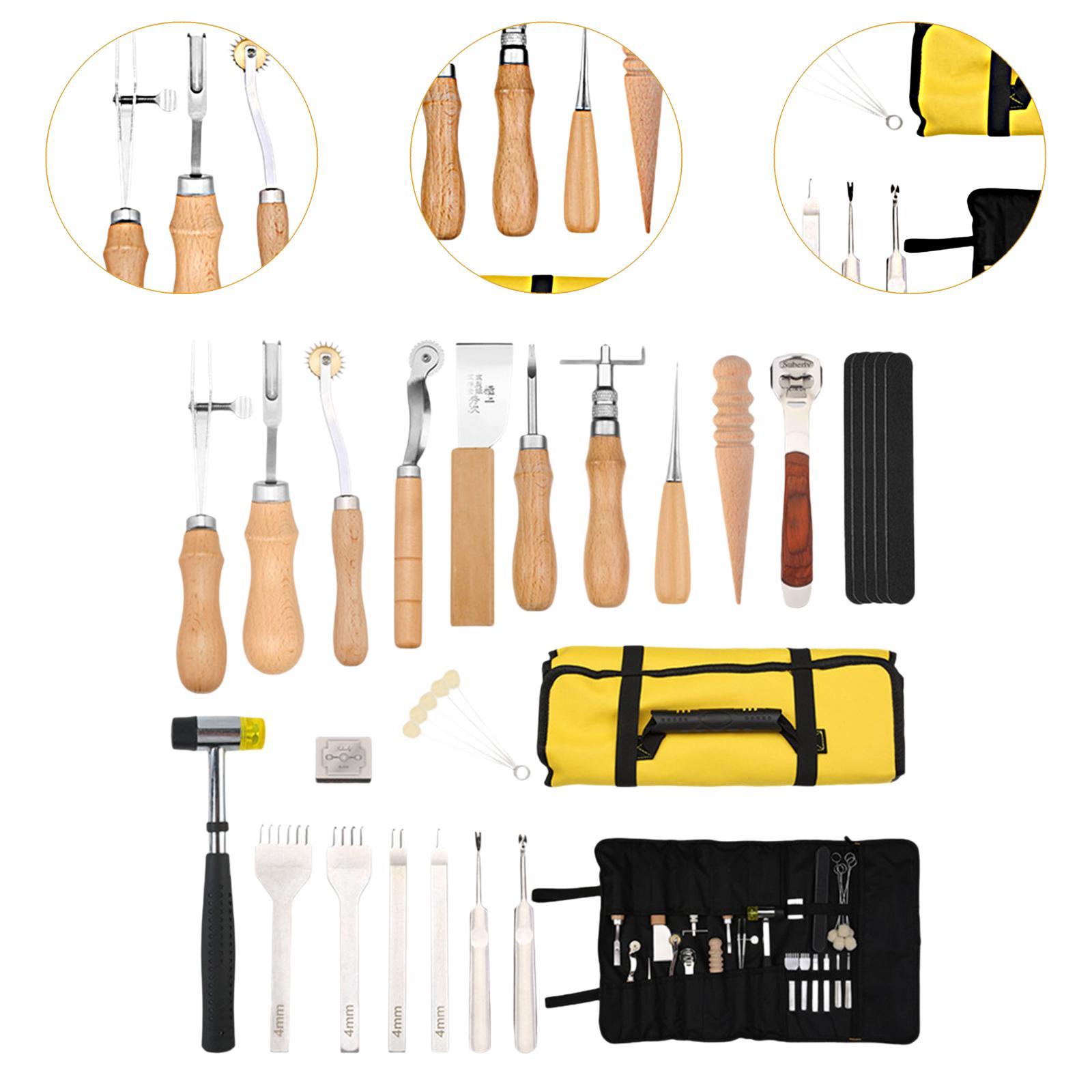 29ピースPUレザー加工キット グルーバーパンチ グルーバー - Beginner Leatherwork Kit のレビューと価格