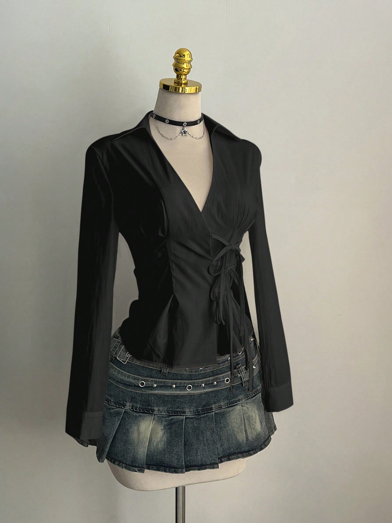原宿女性用シャツ ユニークな美的センス スリムフィット セク - Unique Leather Work のレビューと価格