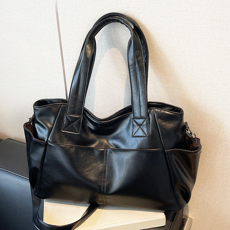 レディース レトロ ソフトレザー ハンドバッグ 多ポケット  - Leather Work Bag Women のレビューと価格