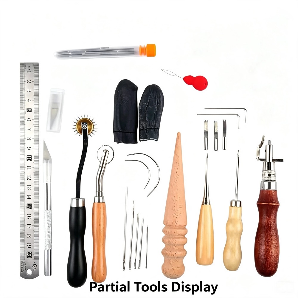 完全な革細工ツールキット、オックスフォード製収納バッグ付き、 - Beginner Leatherwork Kit のレビューと価格