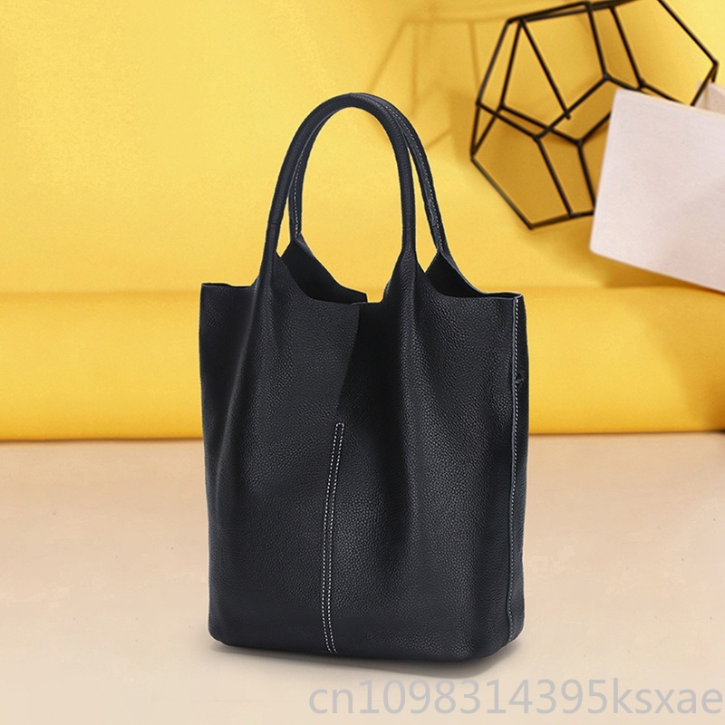 レディース 本革 ショルダートートバッグ 大容量 バケットス - Unique Leather Work のレビューと価格