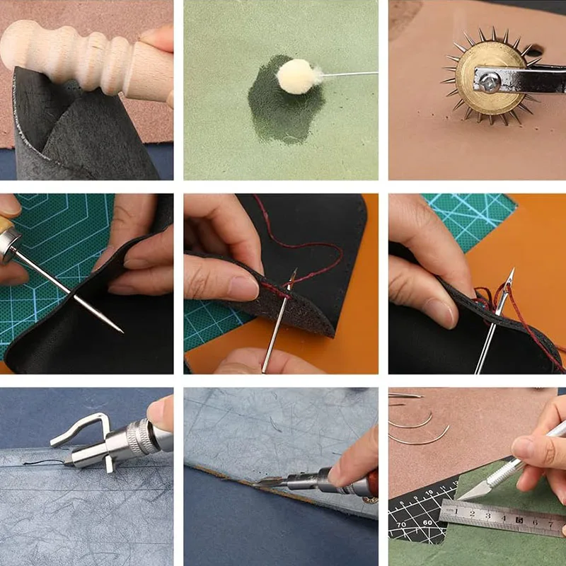 革細工ツール 実用的な革細工キット ワックス加工糸 グルーバ - Beginner Leatherwork Kit のレビューと価格