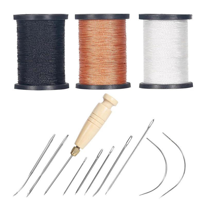 革ステッチキット,レザーソーイングツール,ミシン糸,針,ソフ - Leatherwork Needles のレビューと価格