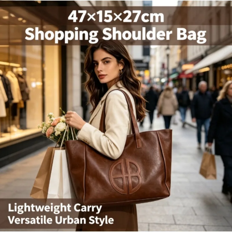 2026年ニューレトロ大容量女性用エコバッグ、シンプルカジュ - Leather Work Bag Women のレビューと価格
