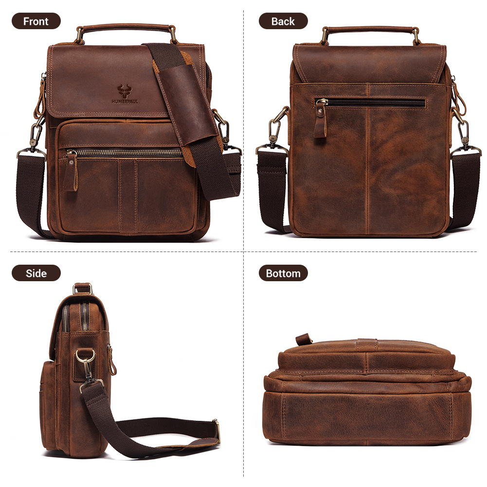 ヒューマン-男性用本革ショルダーバッグ,ファッショナブルな作 - Vintage Leatherwork のレビューと価格