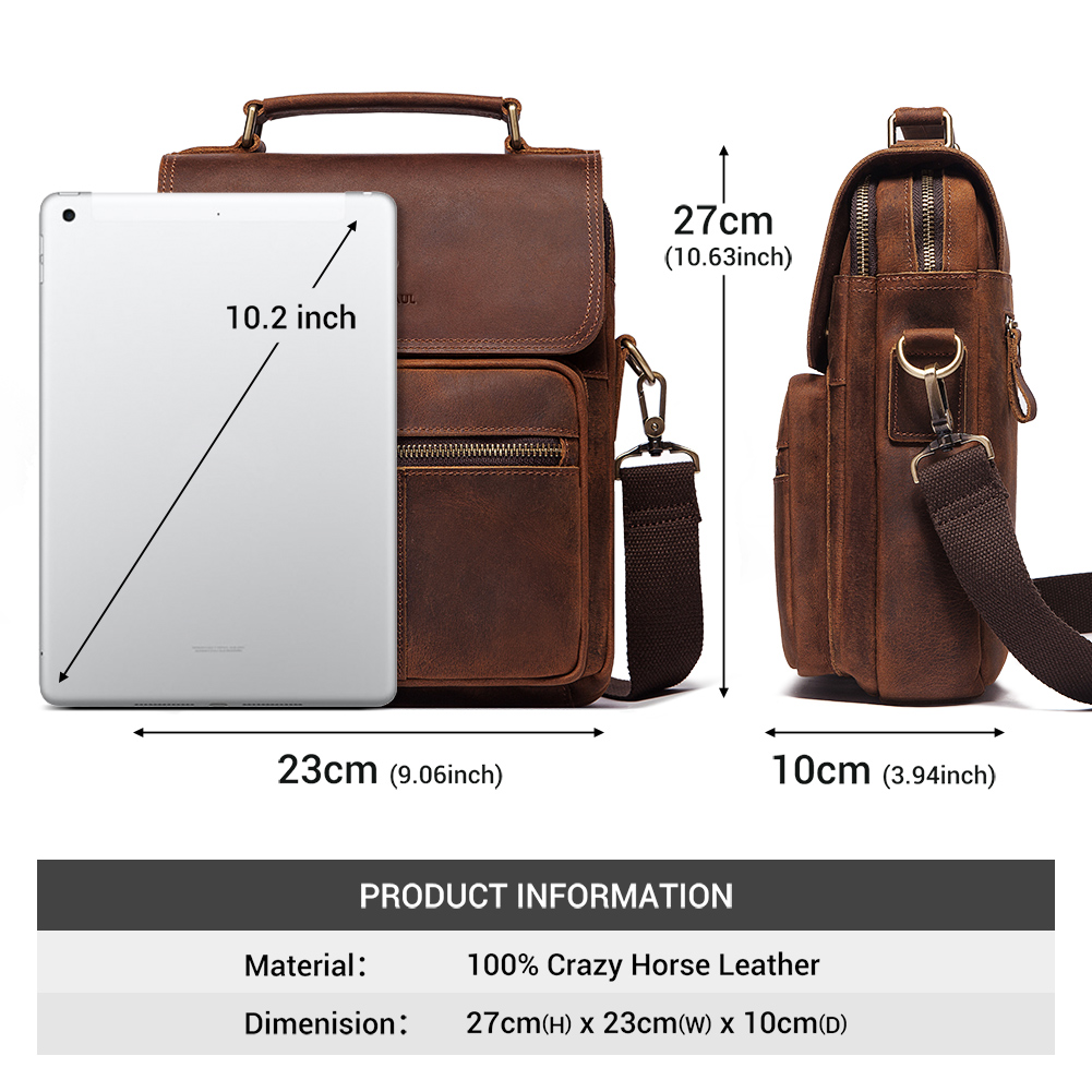ヒューマン-男性用本革ショルダーバッグ,ファッショナブルな作 - Vintage Leatherwork のレビューと価格