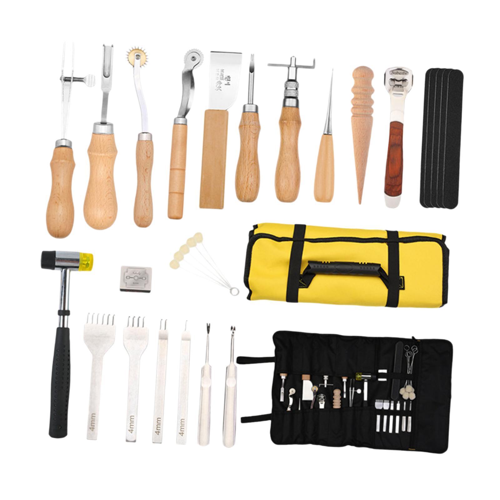 29x PUレザー加工キット機器アクセサリー PUレザークラ - Beginner Leatherwork Kit のレビューと価格