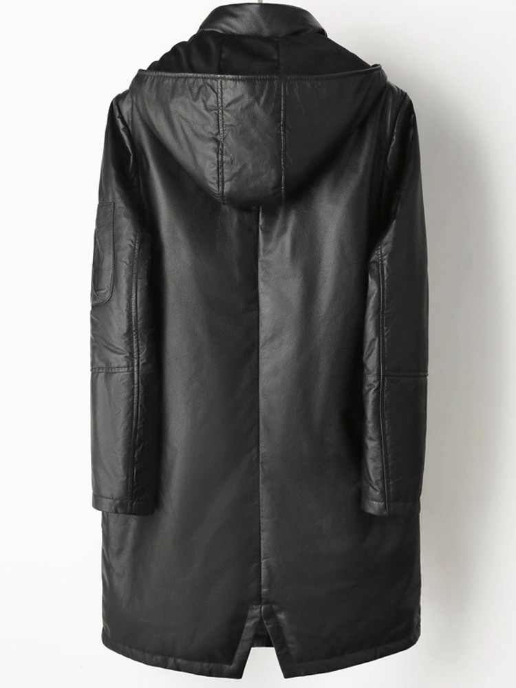 冬の男性暖かい牛革本革ダウンジャケットフードビジネスカジュア - Leather Work Jacket Mens のレビューと価格