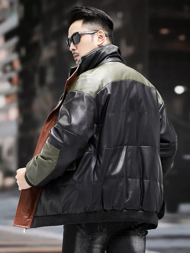 ビッグポケットワークダウンジャケット メンズ 冬用 暖かい  - Leather Work Jacket Mens のレビューと価格