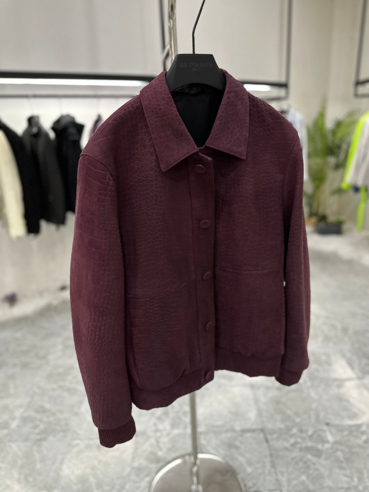 秋のアウターウェア メンズ ビジネスワーク クロコダイル柄  - Leather Work Jacket Mens のレビューと価格