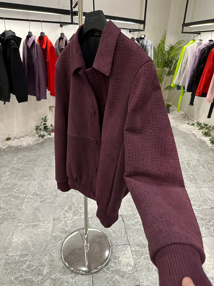 秋のアウターウェア メンズ ビジネスワーク クロコダイル柄  - Leather Work Jacket Mens のレビューと価格