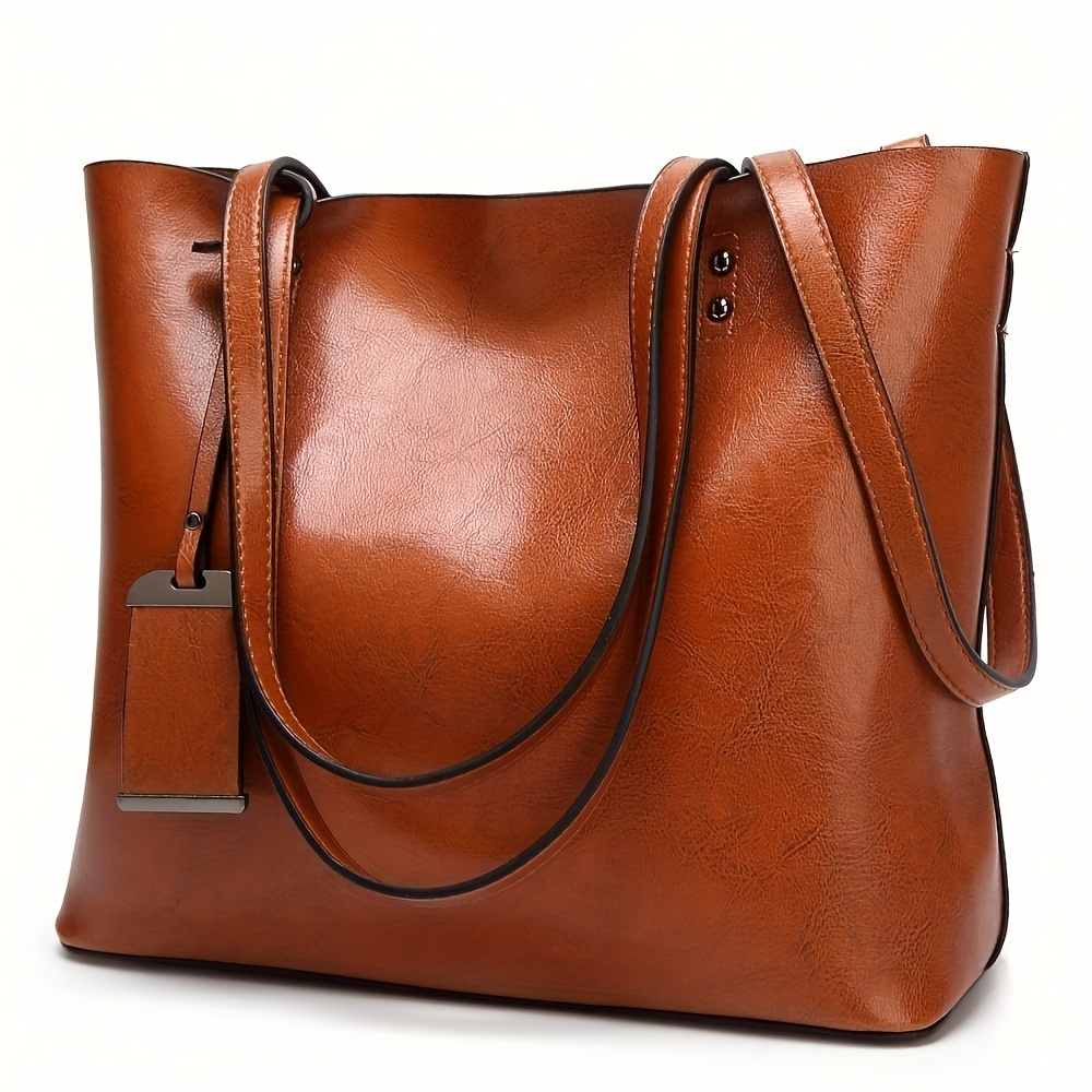 女性のためのクラシックなレトロな革のハンドバッグ,ファッショ - Leather Work Bag Women のレビューと価格